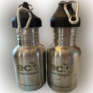 Eco canteen water bottle and carrier koozie 12oz set of two